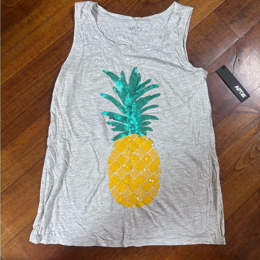 Gray Pineapple Tank Top-NWT